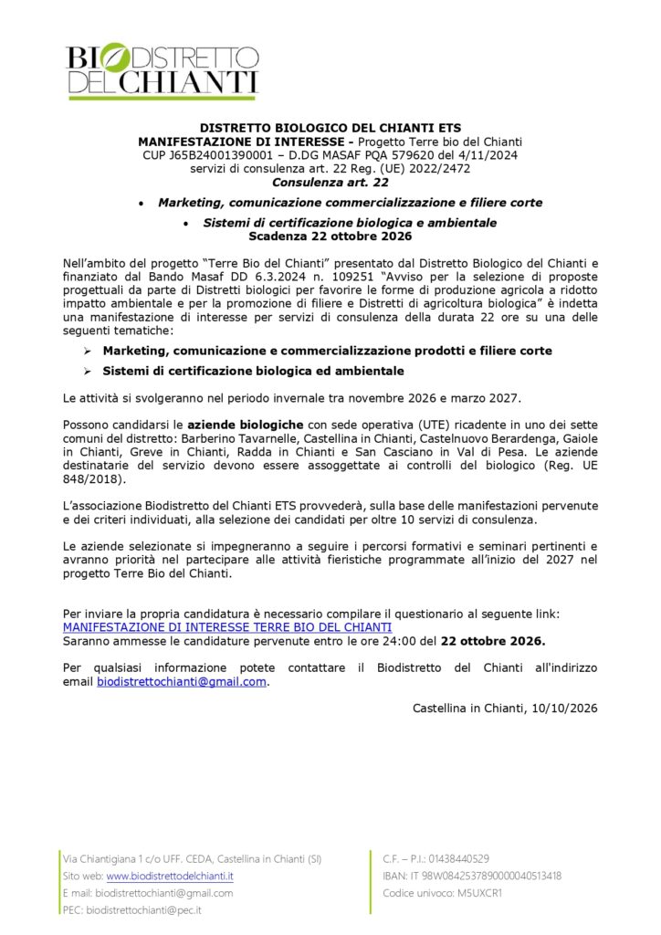 Manifestazione d’interesse – CONSULENZA