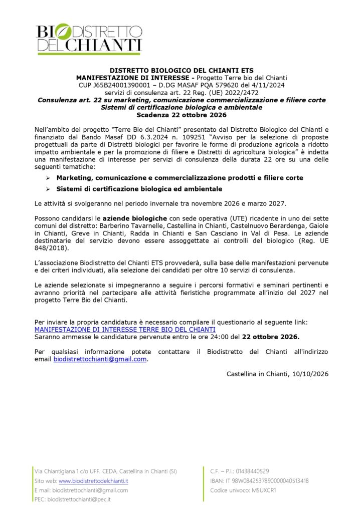 Manifestazione d’interesse – CONSULENZA